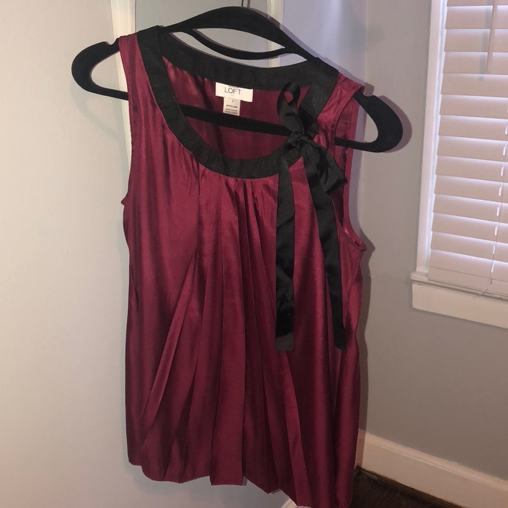 Loft Wine colored sleeveless blouse